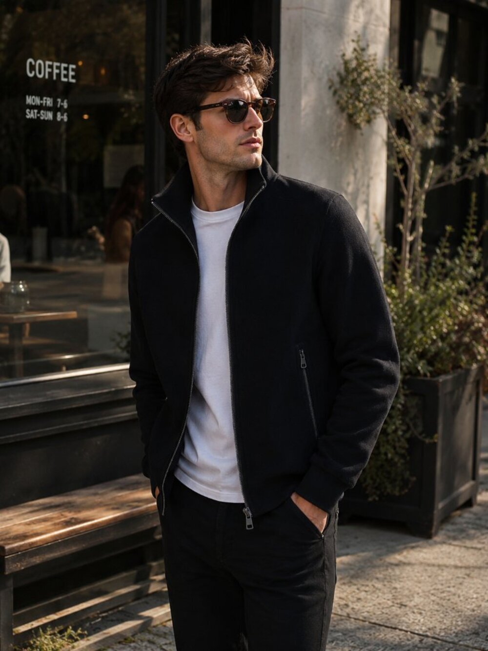 Calvin Klein Men's Wool Blend Winter Bomber Jacket With Knit Trim Size L NWT